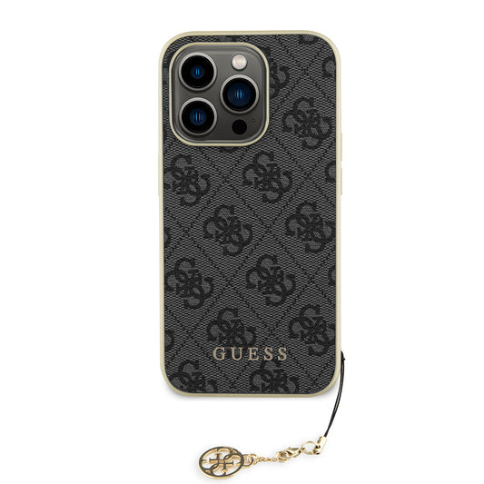 Pouzdro pro Apple iPhone 15 Pro, Guess, 4G Charm, Šedé