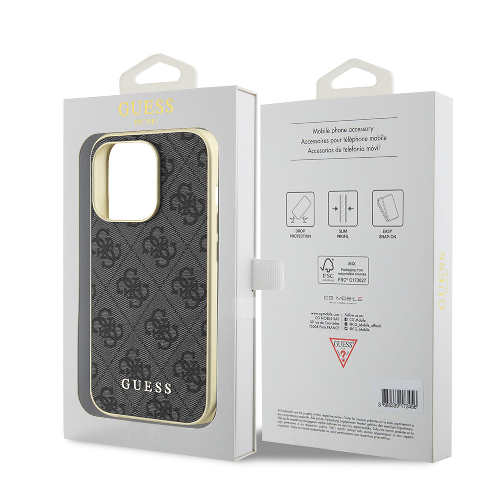 Pouzdro pro Apple iPhone 15 Pro, Guess, 4G Charm, Šedé