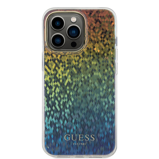 Pouzdro pro Apple iPhone 15 Pro, Guess, IML Faceted Mirror Disco Iridescent, Multicolor
