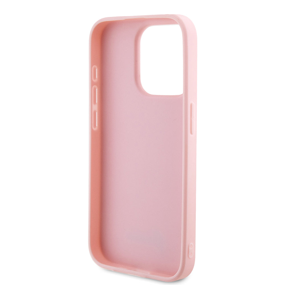 Pouzdro pro Apple iPhone 15 Pro, Guess, Saffiano Iridescent Script, Růžové