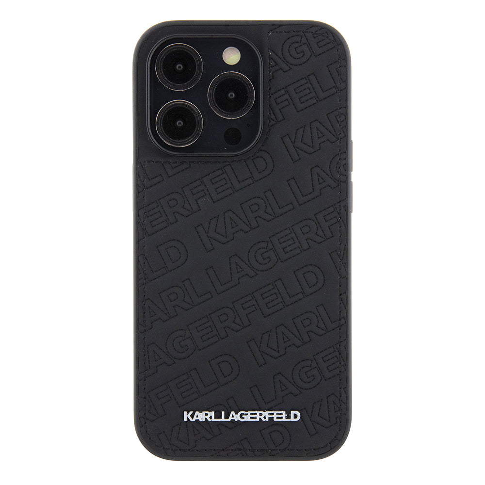 Pouzdro pro Apple iPhone 15 Pro, Karl Lagerfeld, Diagonal Quilted K Pattern, Černá