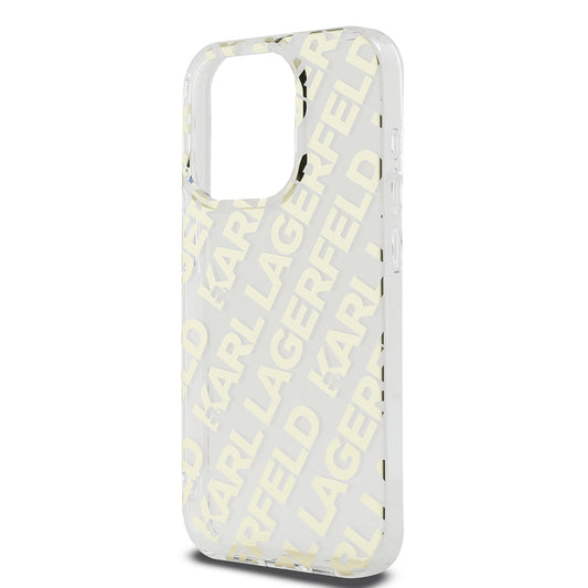 Case for Apple iPhone 15 Pro, Karl Lagerfeld, IML Electroplated Repeated Logo, Gold