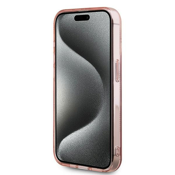 Case for Apple iPhone 15 Pro, Karl Lagerfeld, IML Luxury Monogram Choupette's Head, Pink