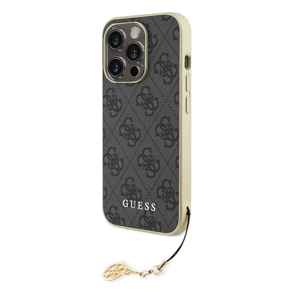 Case for Apple iPhone 15 Pro Max, Guess, 4G Charm, Gray