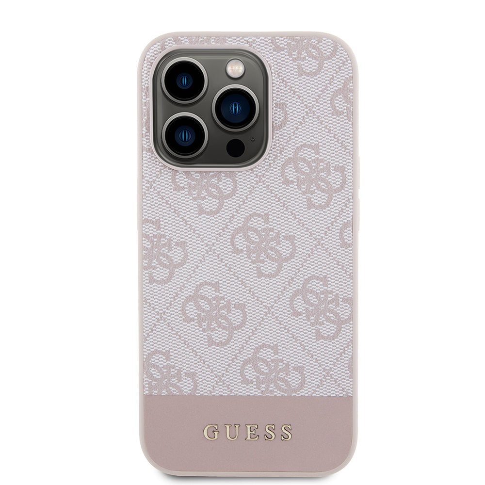Pouzdro pro Apple iPhone 15 Pro Max, Guess, 4G Stripe, Růžové