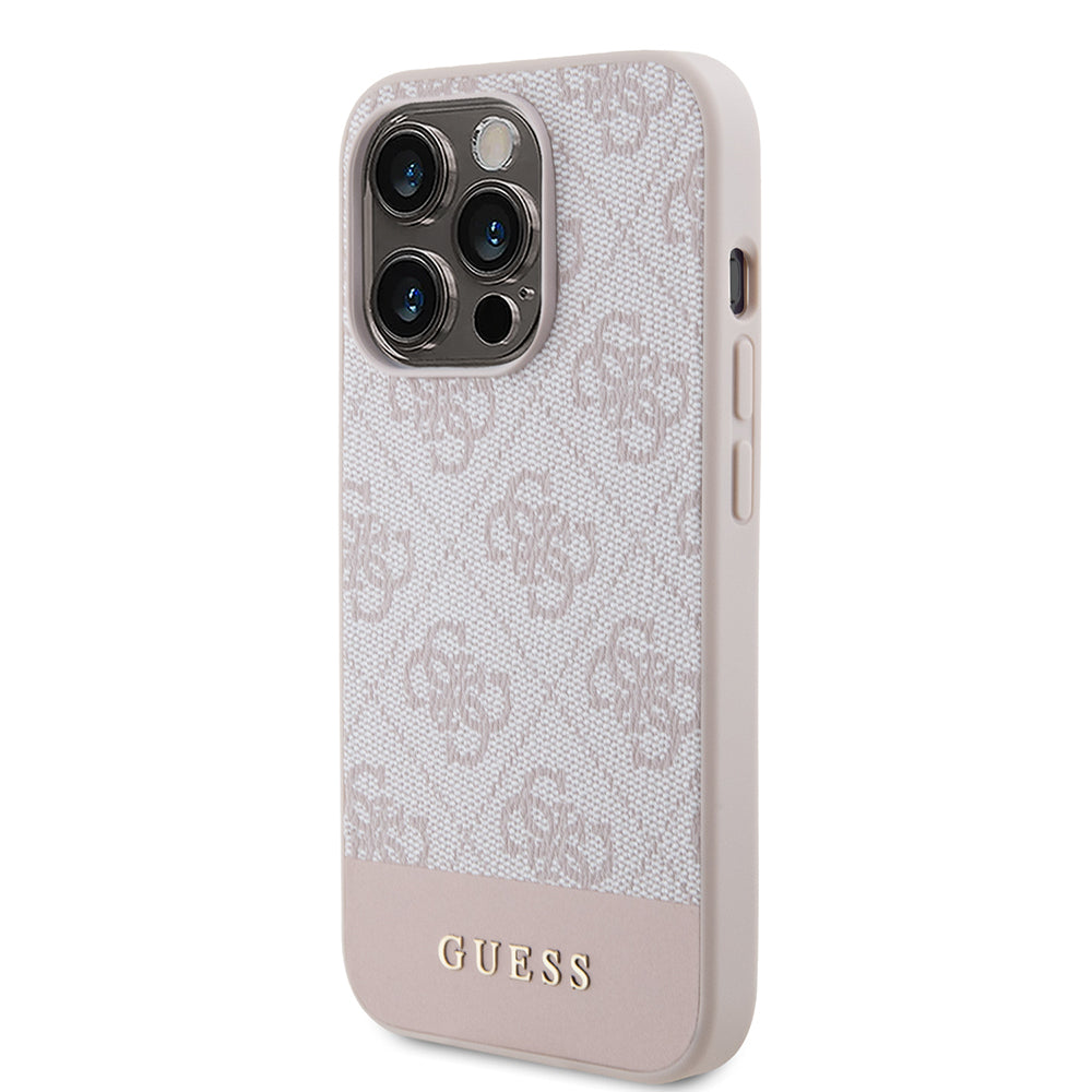 Pouzdro pro Apple iPhone 15 Pro Max, Guess, 4G Stripe, Růžové