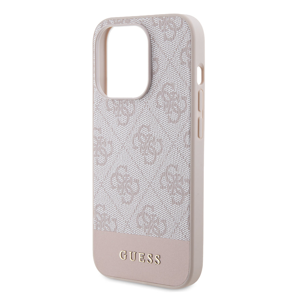 Pouzdro pro Apple iPhone 15 Pro Max, Guess, 4G Stripe, Růžové