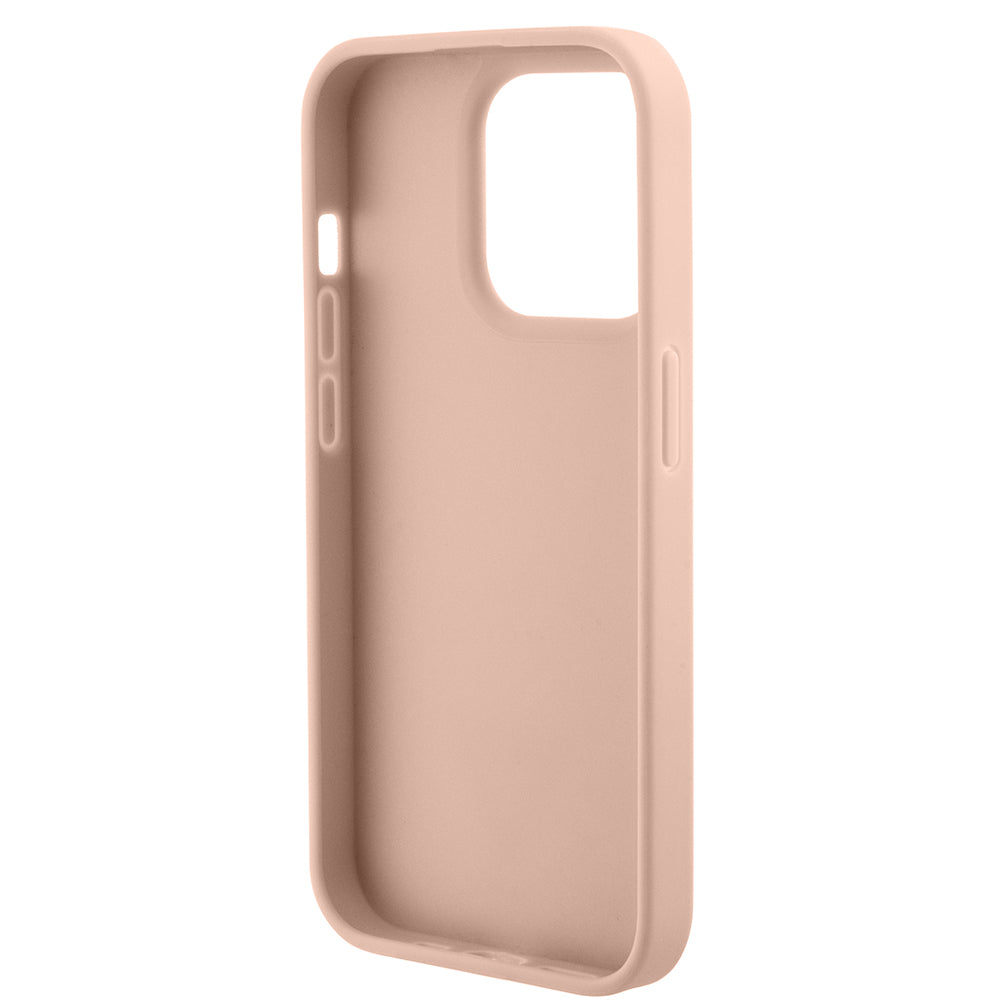 Pouzdro pro Apple iPhone 15 Pro Max, Guess, Croco Triangle Metal Logo, Růžové