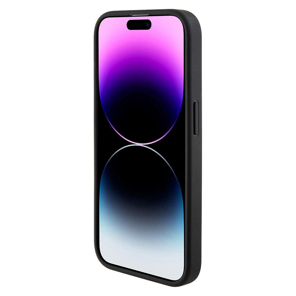 Pouzdro pro Apple iPhone 15 Pro Max, Guess, Grip Stand 4G Triangle Strass, Černá