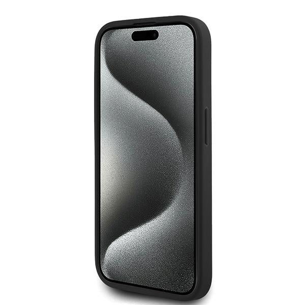 Pouzdro pro Apple iPhone 15 Pro Max, Karl Lagerfeld, Diagonal Quilted Script, Černá