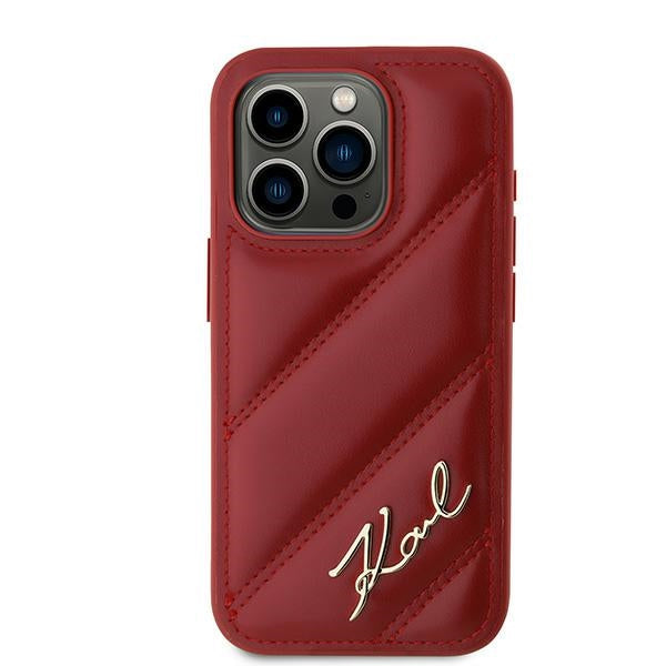 Pouzdro pro Apple iPhone 15 Pro Max, Karl Lagerfeld, Diagonal Quilted Script, Rosie
