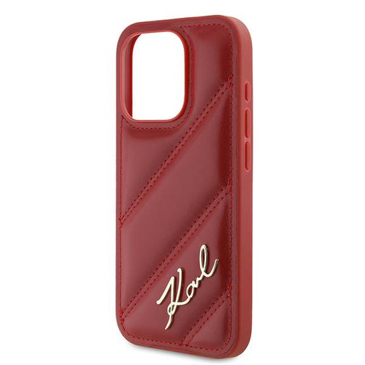 Pouzdro pro Apple iPhone 15 Pro Max, Karl Lagerfeld, Diagonal Quilted Script, Rosie