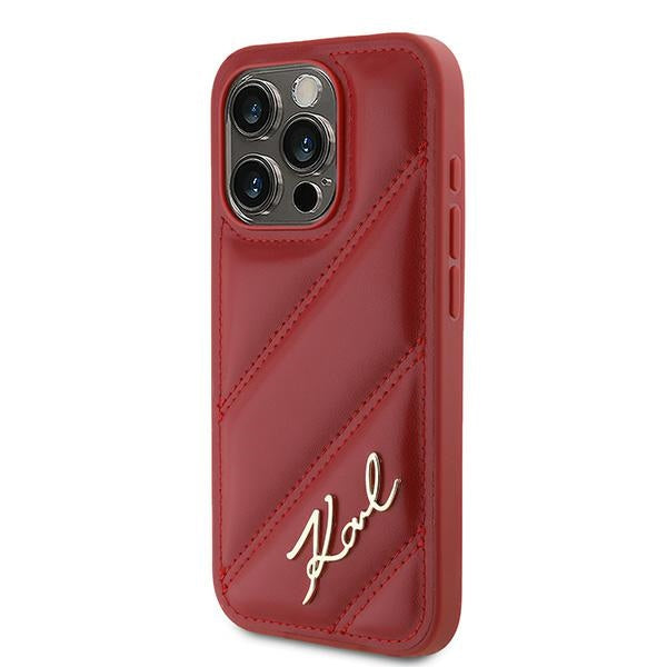 Pouzdro pro Apple iPhone 15 Pro Max, Karl Lagerfeld, Diagonal Quilted Script, Rosie