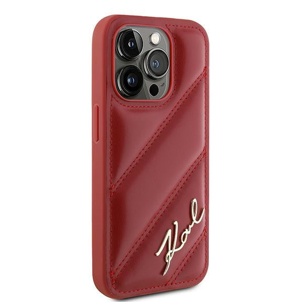 Pouzdro pro Apple iPhone 15 Pro Max, Karl Lagerfeld, Diagonal Quilted Script, Rosie