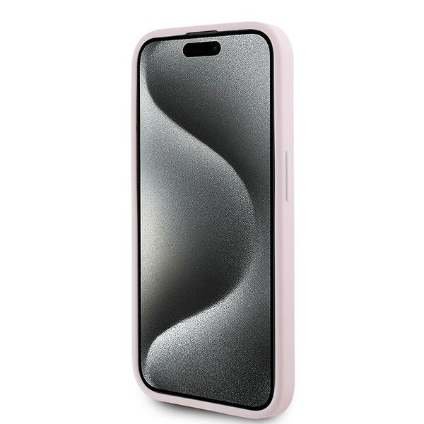Pouzdro pro Apple iPhone 15 Pro Max, Karl Lagerfeld, Diagonal Quilted Script, Růžové