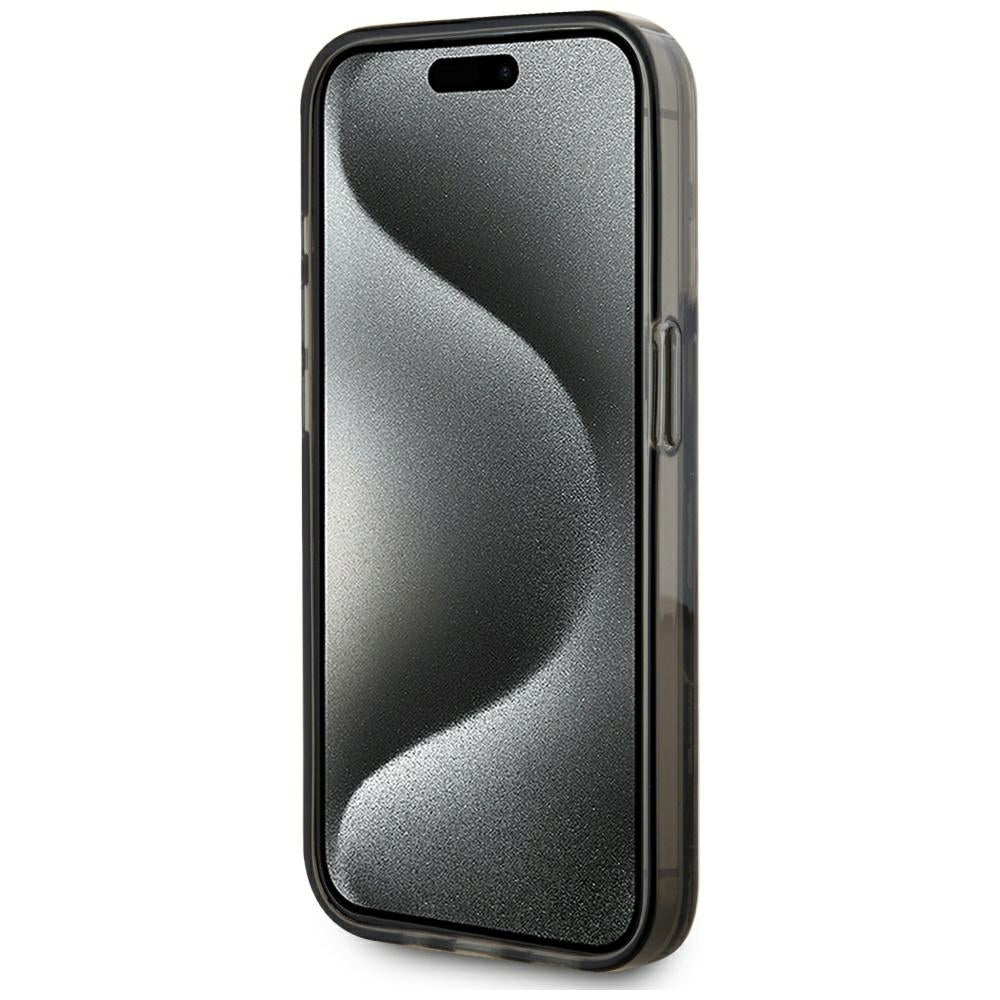 Case for Apple iPhone 15 Pro Max, Karl Lagerfeld, Liquid Glitter Monogram, Black