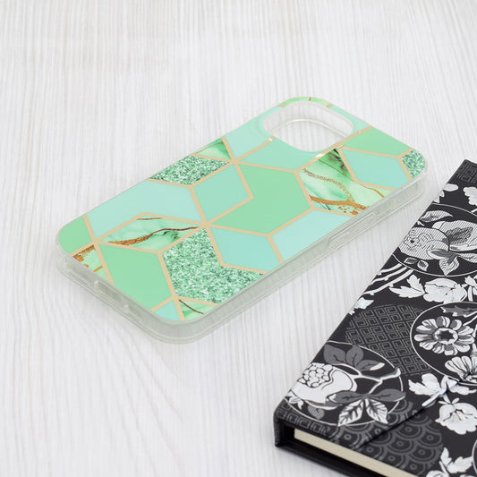 Pouzdro pro Apple iPhone 15, Techsuit, Marble, Zelené