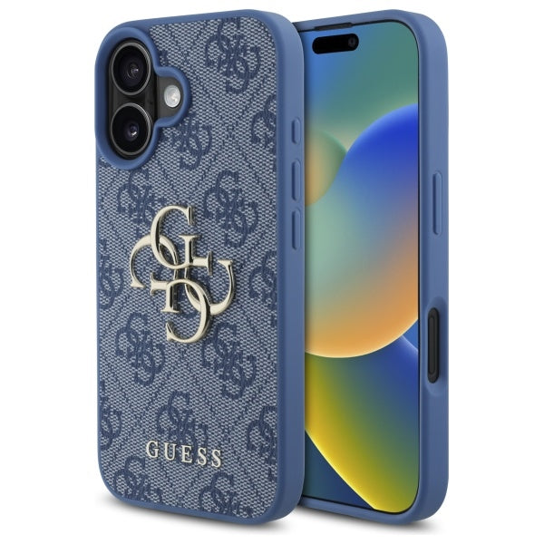 Pouzdro pro Apple iPhone 16, Guess, 4G Big Logo, Modrá