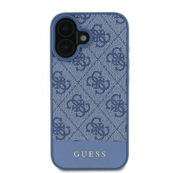 Pouzdro pro Apple iPhone 16, Guess, 4G Bottom Stripe, Modrá