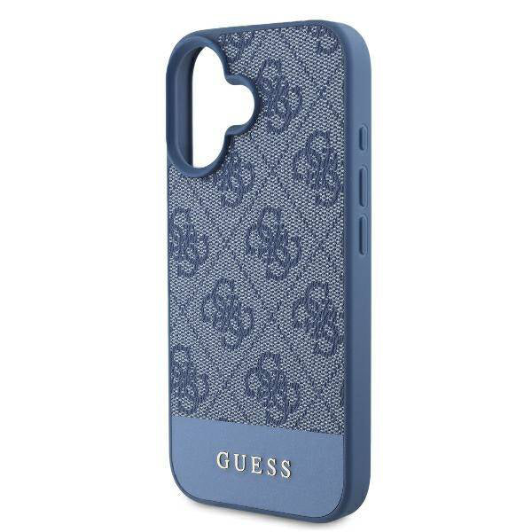 Pouzdro pro Apple iPhone 16, Guess, 4G Bottom Stripe, Modrá