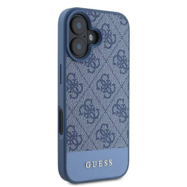 Pouzdro pro Apple iPhone 16, Guess, 4G Bottom Stripe, Modrá