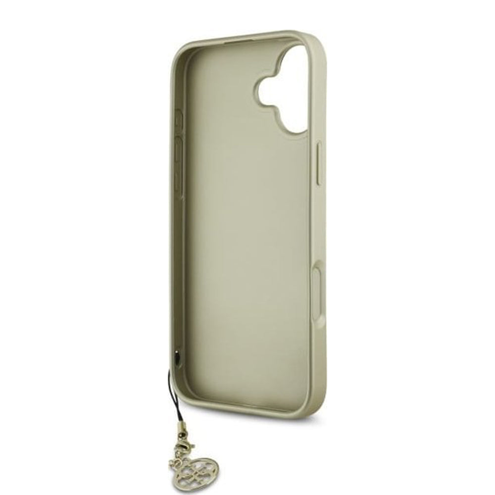 Pouzdro pro Apple iPhone 16, Guess, 4G Charm, Hnědá