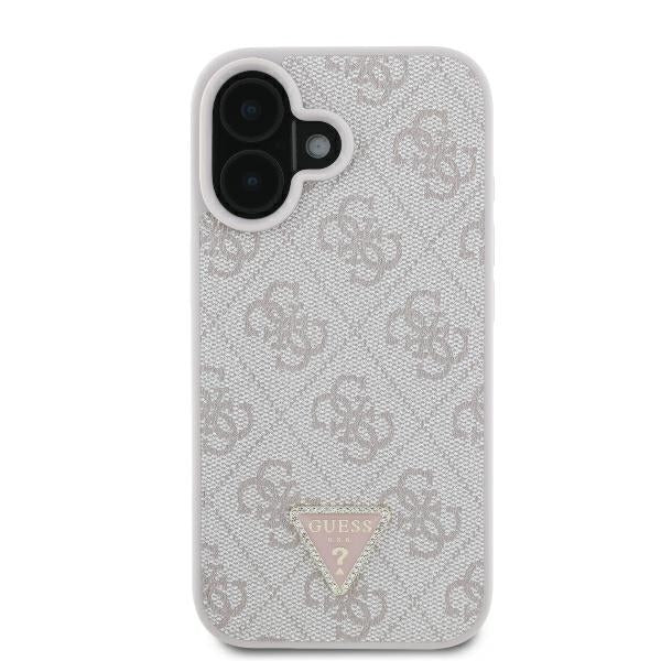 Pouzdro pro Apple iPhone 16, Guess, Crossbody 4G Triangle Strass, Modrá