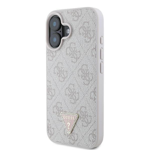 Pouzdro pro Apple iPhone 16, Guess, Crossbody 4G Triangle Strass, Modrá