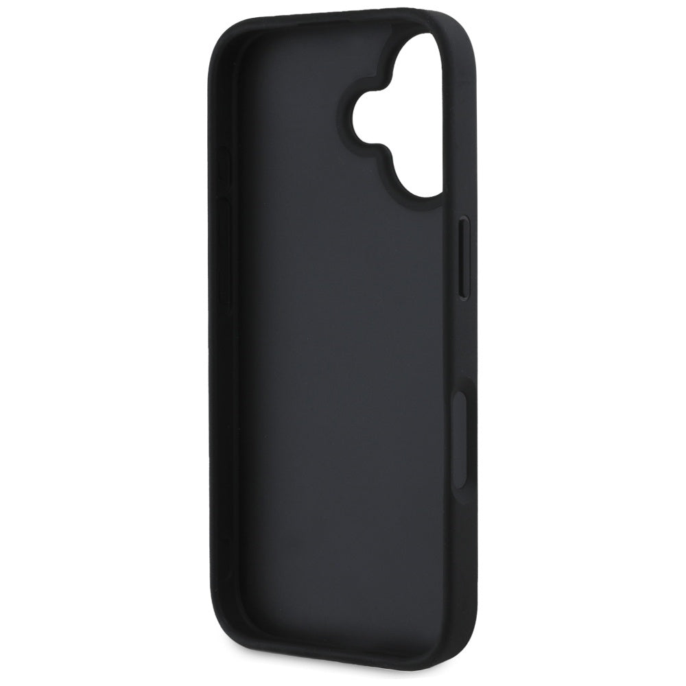 Pouzdro pro Apple iPhone 16, Guess, Hot Stamp 4G Pattern Triangle Logo, Černá