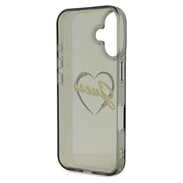 Pouzdro pro Apple iPhone 16, Guess, IML Heart, Černá