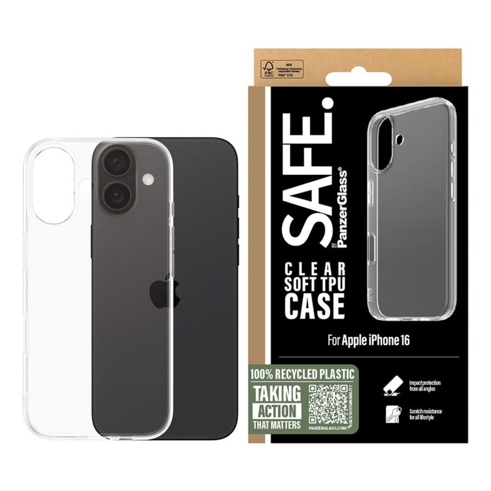 Pouzdro pro Apple iPhone 16, PanzerGlass, Safe., Průhledné