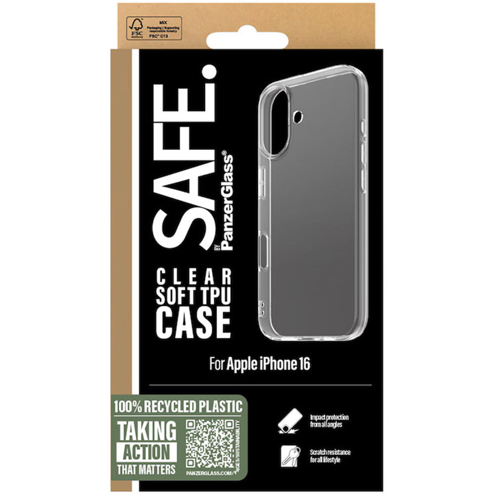 Pouzdro pro Apple iPhone 16, PanzerGlass, Safe., Průhledné