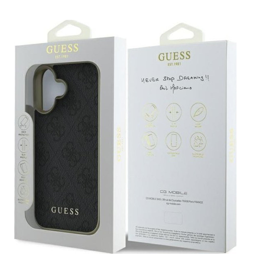 Pouzdro pro Apple iPhone 16 Plus, Guess, 4G Charm, Černá