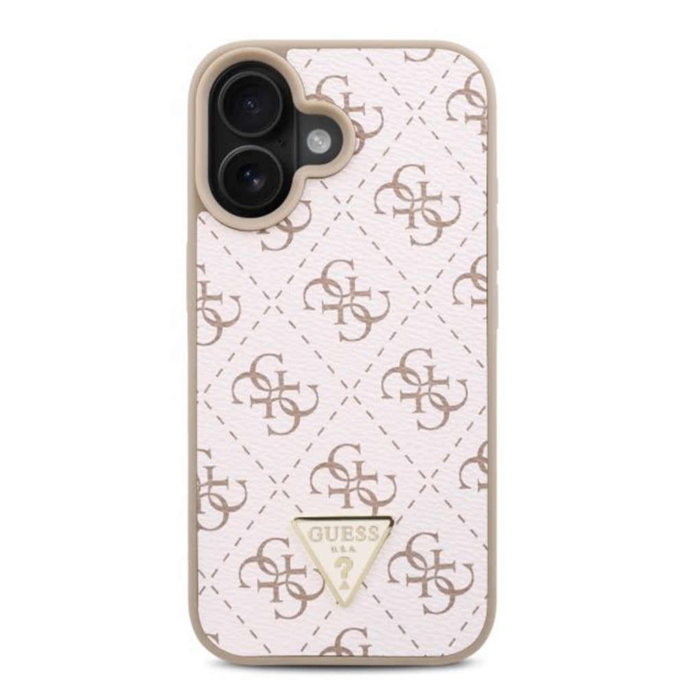 Pouzdro pro Apple iPhone 16 Plus, Guess, 4G Triangle Logo, Bílá