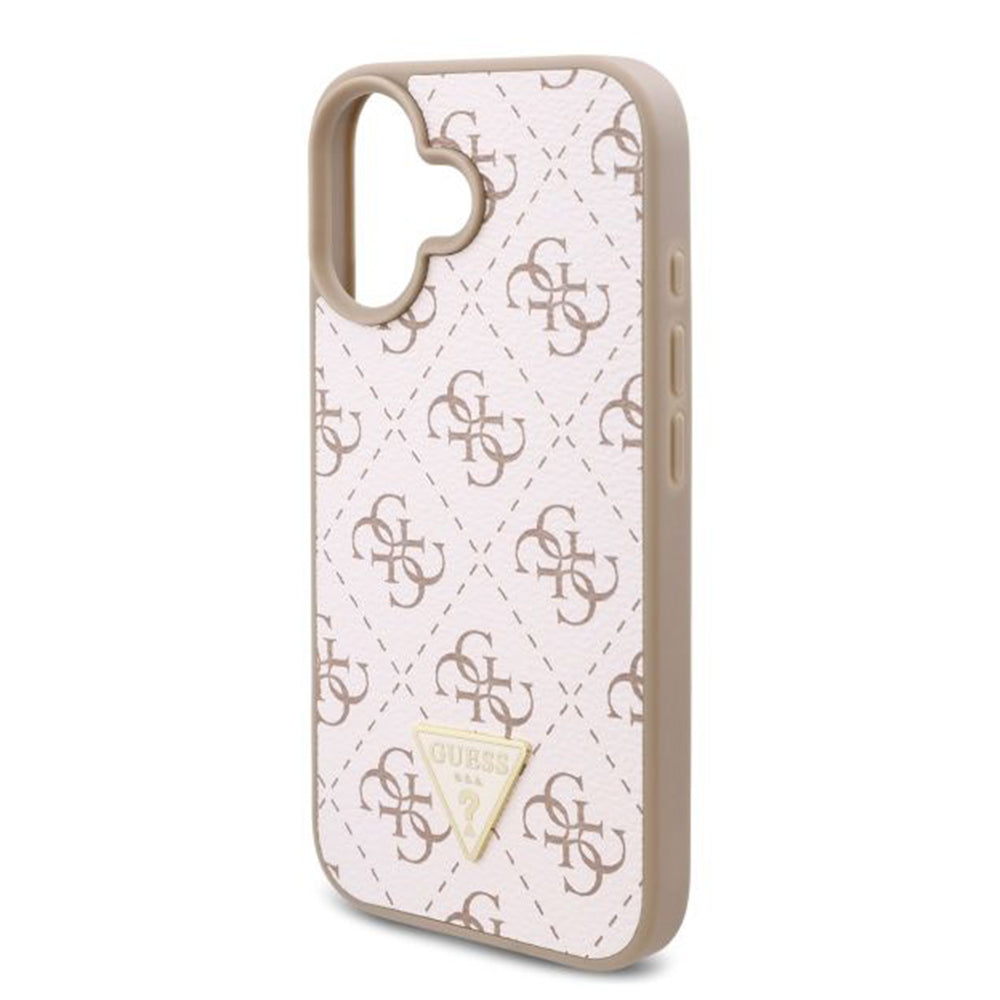 Pouzdro pro Apple iPhone 16 Plus, Guess, 4G Triangle Logo, Bílá