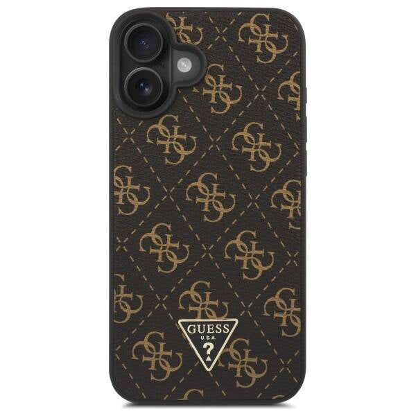 Pouzdro pro Apple iPhone 16 Plus, Guess, 4G Triangle Logo, Černá