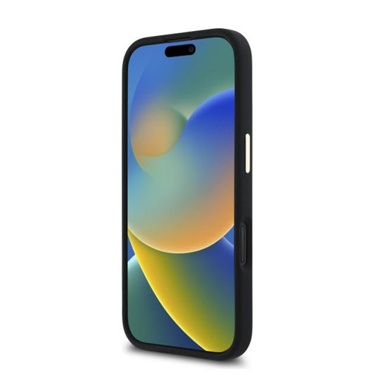 Pouzdro pro Apple iPhone 16 Plus, Guess, Script Metal Logo & Frame, Černá