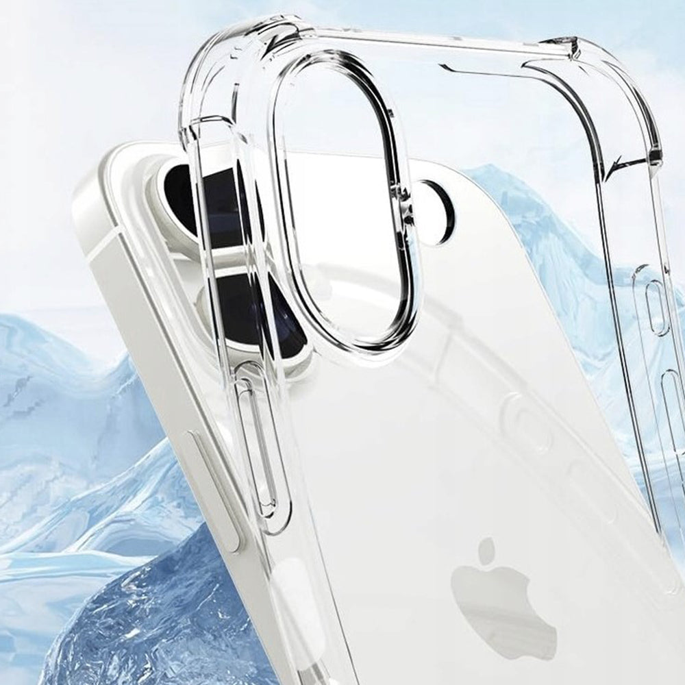 Pouzdro pro Apple iPhone 16 Plus, Techsuit, Odolné proti nárazům průhledné (velký otvor na čočku), Průhledné