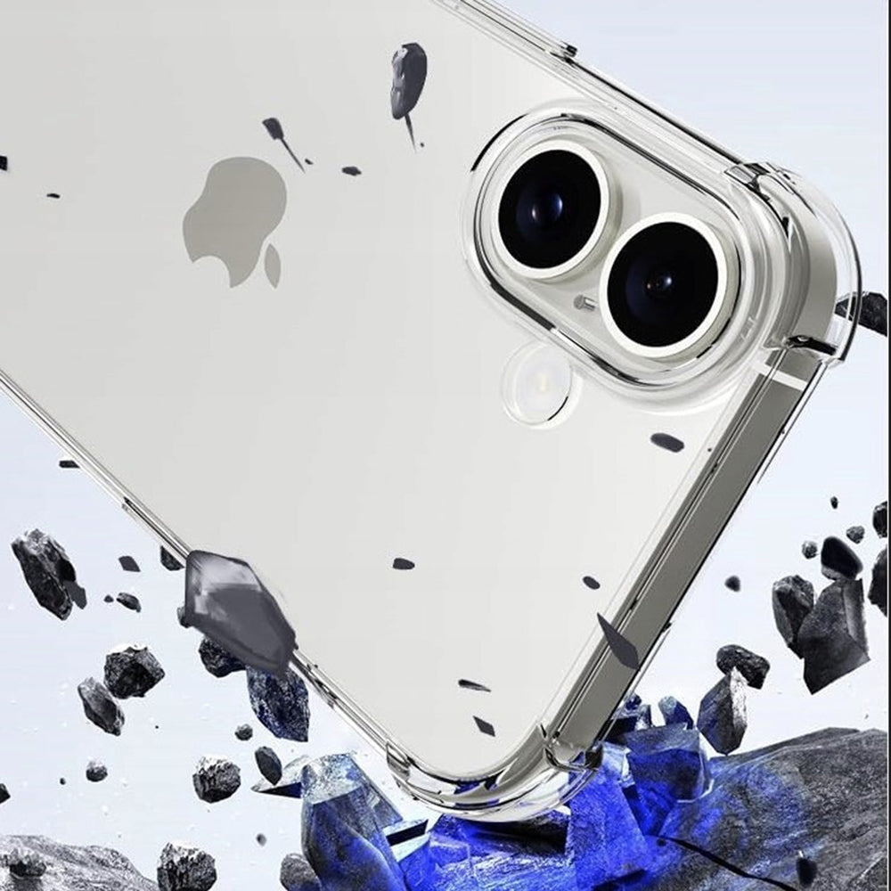 Pouzdro pro Apple iPhone 16 Plus, Techsuit, Odolné proti nárazům průhledné (velký otvor na čočku), Průhledné
