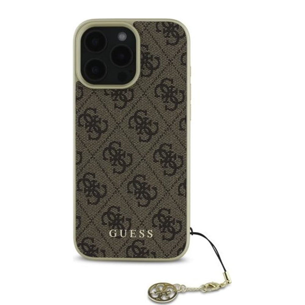 Pouzdro pro Apple iPhone 16 Pro, Guess, 4G Charm, Hnědá