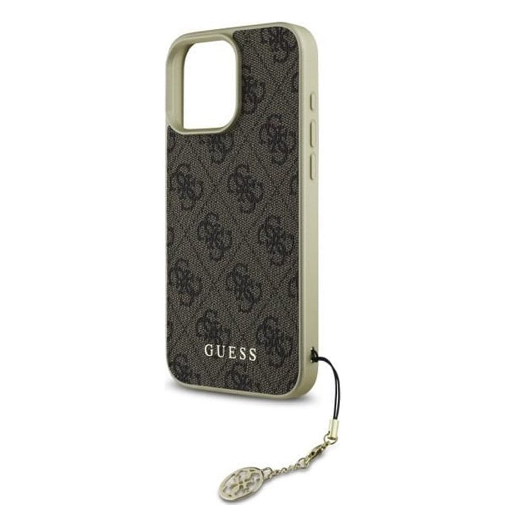 Pouzdro pro Apple iPhone 16 Pro, Guess, 4G Charm, Hnědá