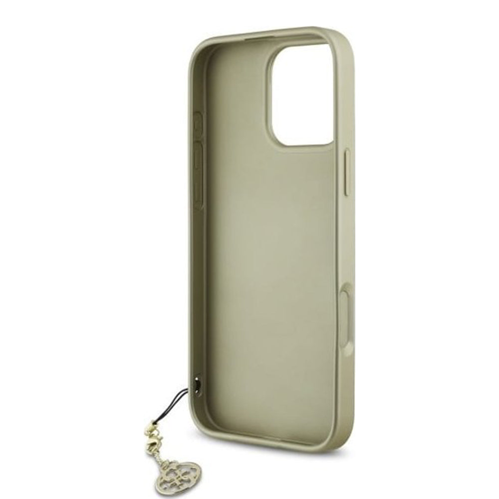 Pouzdro pro Apple iPhone 16 Pro, Guess, 4G Charm, Hnědá