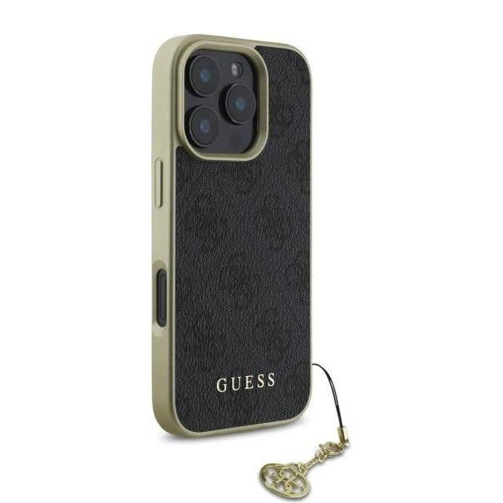 Pouzdro pro Apple iPhone 16 Pro, Guess, 4G Charm, Černá