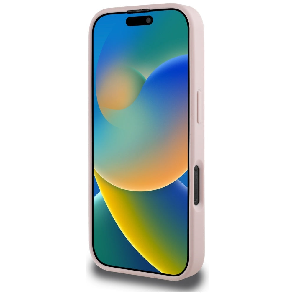 Pouzdro pro Apple iPhone 16 Pro, Guess, 4G Grained Roses Big Logo, Růžové
