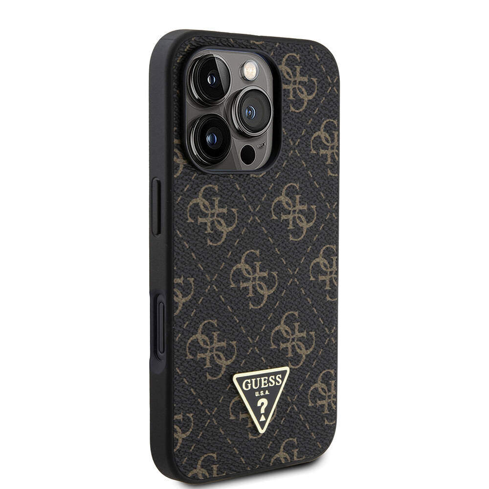 Pouzdro pro Apple iPhone 16 Pro, Guess, 4G Triangle Logo, Bílá