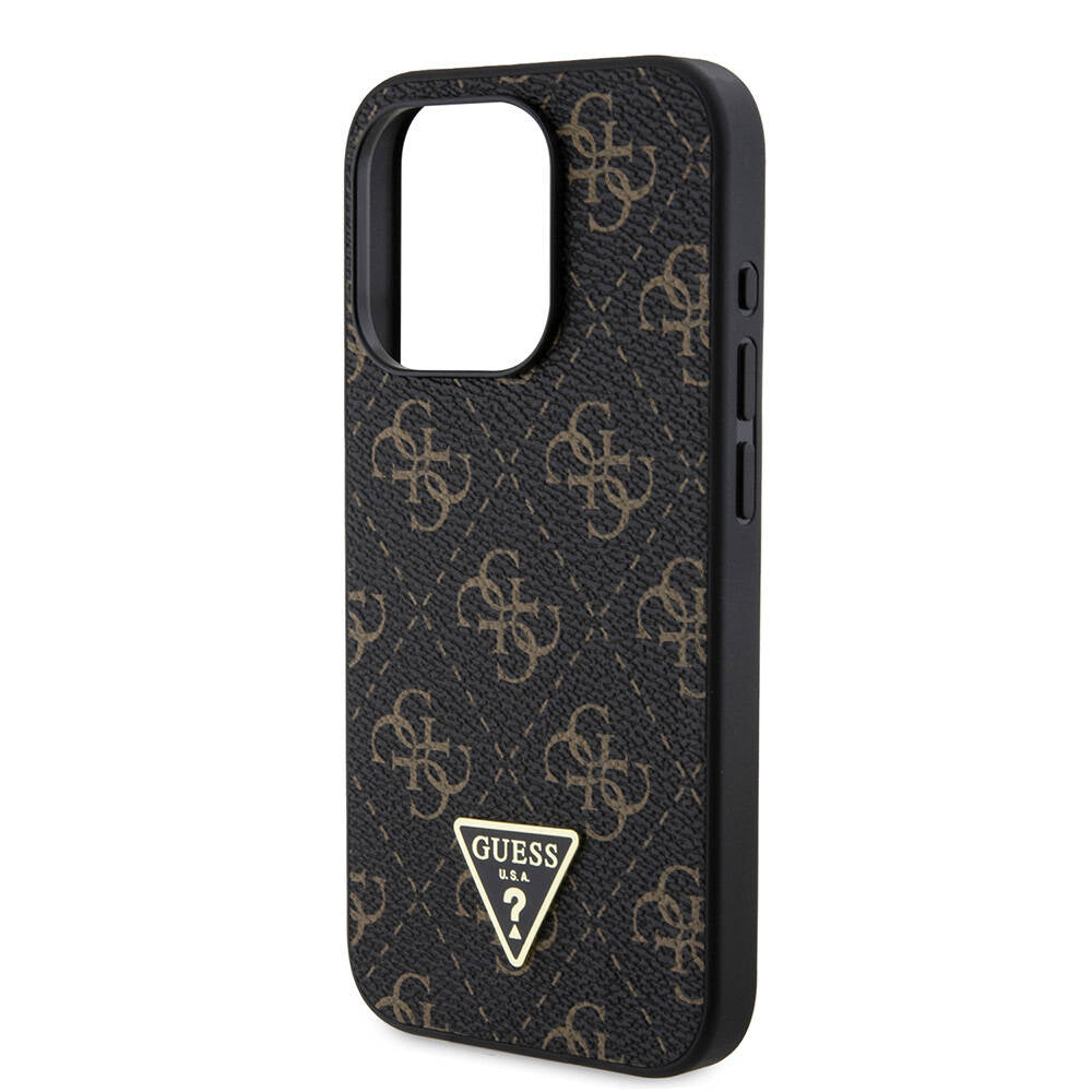 Pouzdro pro Apple iPhone 16 Pro, Guess, 4G Triangle Logo, Bílá