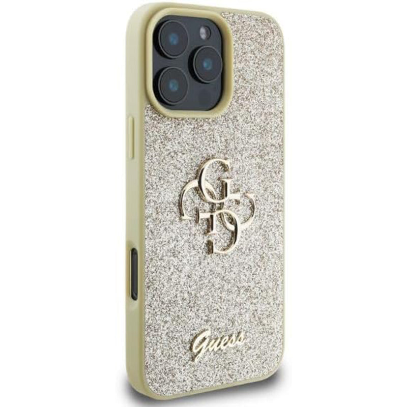 Pouzdro pro Apple iPhone 16 Pro, Guess, Fixed Glitter Big 4G, Zlaté