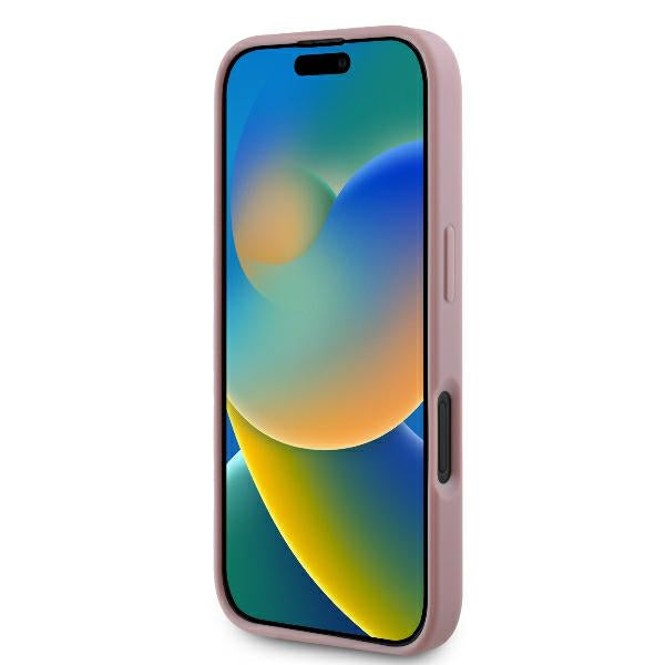 Pouzdro pro Apple iPhone 16 Pro, Guess, Fixed Glitter Big 4G, Růžové