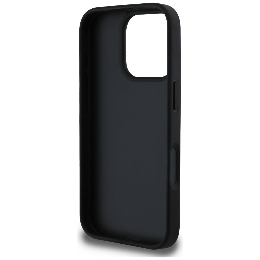 Pouzdro pro Apple iPhone 16 Pro, Guess, Grained Big 4G Logo Small Classic Logo, Černá