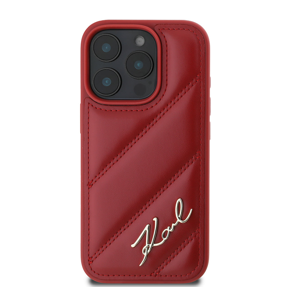 Pouzdro pro Apple iPhone 16 Pro, Karl Lagerfeld, Diagonal Quilted Script, Rosie